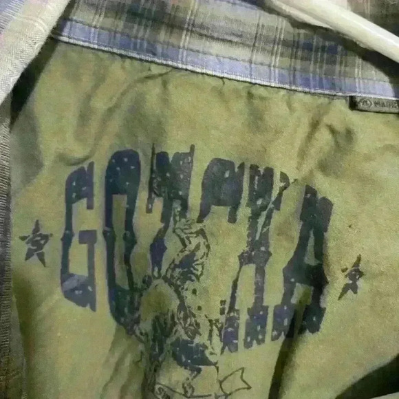 Gotcha Men’s long sleeve plaid  shirt with White Pearl Snap Button Long Sleeve - Picture 3 of 5